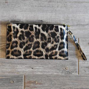 Black/Leopard Wristlet